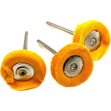 10 Baumwollschleifscheiben, 25 Mm Durchmesser, Zum Polieren Mit 3 Mm Schaft