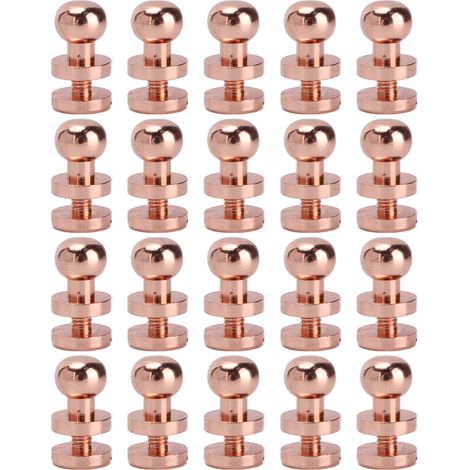 20 Stück Roségoldplattierte Messingnieten, Oxidationsbeständig, Für Koffer, Handtaschen, Schuhe Und Lederwarenaccessoires, 8 X 7 Mm