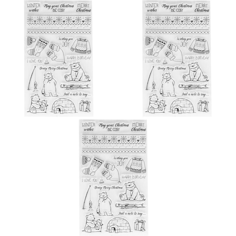 Transparente Eisbär-stempel Zum Selbermachen, Wiederverwendbar, Sicher Und Unbedenklich Für Die Kartenherstellung