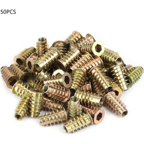 50 Stück M6 Sechskant-einlassmuttern Aus Zinklegierung Für Holzmöbel (m6x20)