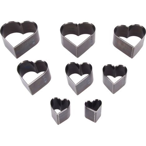 8-teiliges Herzförmiges Ausstechformen-set Aus Kohlenstoffstahl Für Diy-bastelarbeiten, Zum Schneiden Und Stanzen