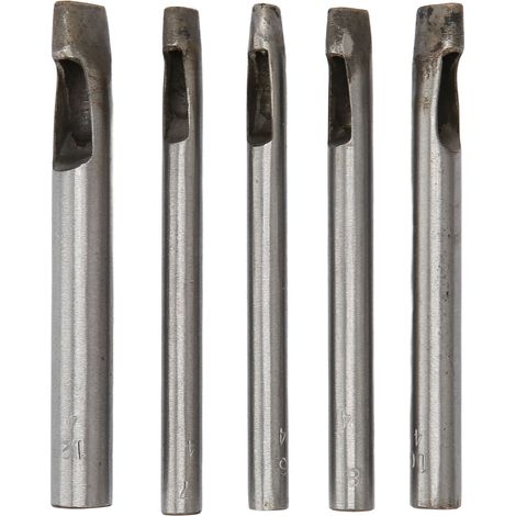 5-teiliges Set Ovaler Locher Für Leder, Gummi Und Segeltuch, Mit Lochgrößen Von 6x4 Mm, 7x4 Mm, 8x4 Mm, 10x4 Mm Und 12x4 Mm. Hergestellt Aus Hochfestem Stahl.