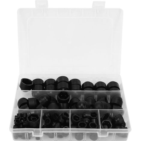 145 Stück Schwarze Pe-sechskantmutterkappen, Industrielle Schraubenschutz-zubehörteile M4-m12 Art.-nr. Wj-10-0005