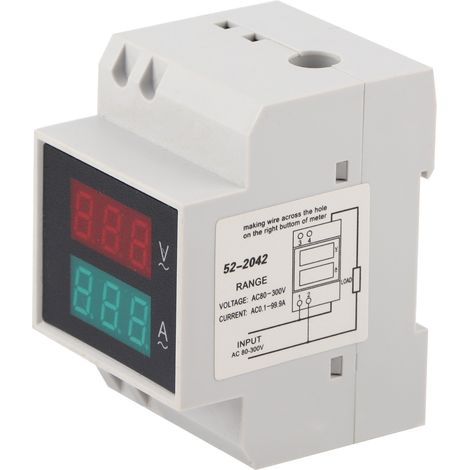 Hochpräzises Digitales Din-schienen-spannungs- Und Strommessgerät Mit Doppelanzeige, Ac 80–300 V, 0–99,9 A