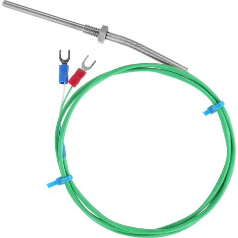 Geschirmter Thermoelementfühler Typ K, Verdrilltes Adernpaar, Temperatursensor 0–200 °c, M6 X 50 Mm, 3 M, Grün