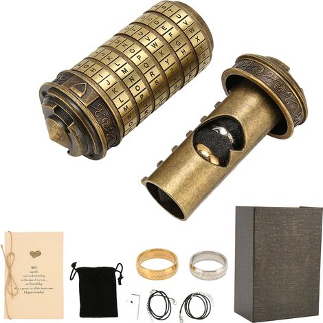 Elegante Zahlenschlossbox Aus Grünbronzefarbener Zinklegierung Mit Buchstaben, Praktisch Und Dekorativ
