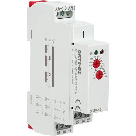 Grt8-b2 Mini-zeitverzögerungsrelais Mit Einzelfunktion Für Din-schiene, 12–240 V Ac/dc
