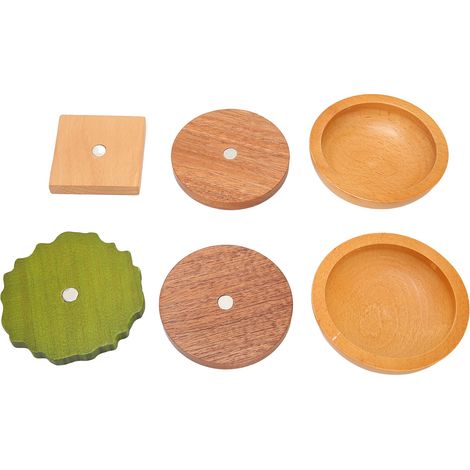 Set Magnetischer Hamburger-untersetzer Aus Holz, Isoliert Und Niedlich Für Die Küche