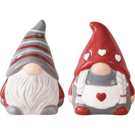 Keramik-salz- Und Pfefferstreuer-set Mit Weihnachtsmann Und Elfen – Festliche Weihnachtstischdekoration, Einzigartiges Handgefertigtes Küchengeschenk