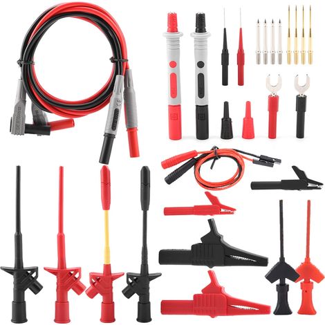 28-teiliges P1300f Multimeter-messleitungsset Mit Austauschbaren Spitzen Und 4-mm-bananensteckern