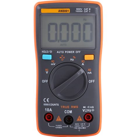 Tragbares Digitales Ac/dc-multimeter Mit 6000 Messpunkten Und Hintergrundbeleuchtung – Misst Spannung, Strom Und Widerstand.