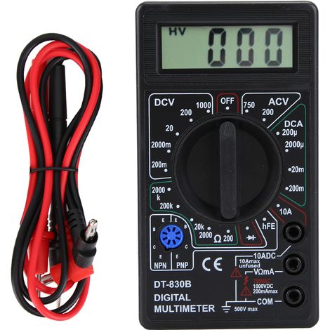 Dt-830b Schwarzes Tragbares Digitalmultimeter - Multifunktions-voltmeter, Amperemeter, Ohmmeter-tester
