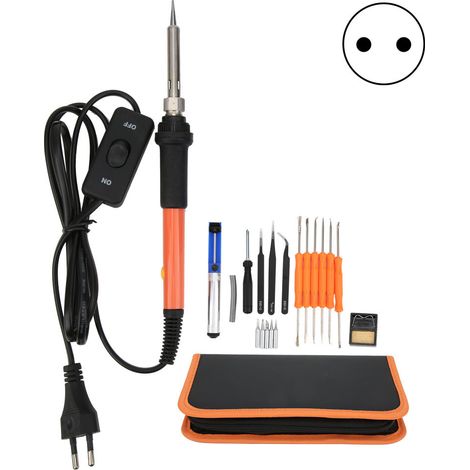 20-teiliges Elektrisches Lötkolben-set Mit Einstellbarer Temperatur Und Schalter, 220 V Wechselstrom, Eu-stecker