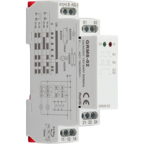 Grm8-02 Elektronisches Impulsrelais, Speicherrelais Mit Verriegelung, Ac/dc 12-240 V