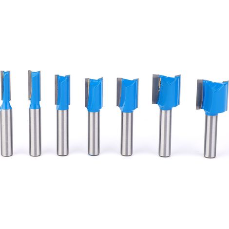 Set Mit 7 Yg8-legierungs-doppelnut-nutfräsern Für Oberfräsen, 8 Mm Durchmesser