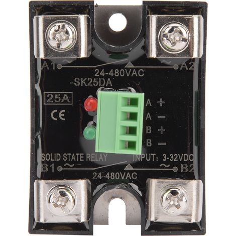 Einphasiges Dc/ac-zweikanal-halbleiterrelais Ssr 25a 24-480vac (berm-sk25da)