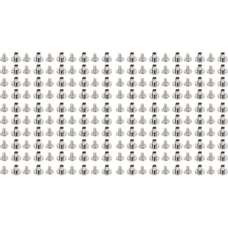 200 Sets Messingnieten Für Leder, Chicago-schrauben 9,5 X 8 Mm, Rundkopf, Gleichmäßige Beschichtung, Befestigungselemente Aus Kupfer Oder Silber Für Heimwerkerprojekte
