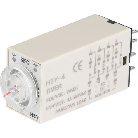 H3y-4 Zeitverzögerungsrelais, 14 Pins, 24vdc, Zeigereinstellung, 30 Sekunden Verzögerung, Zeitverzögerungs-steuerschalter.