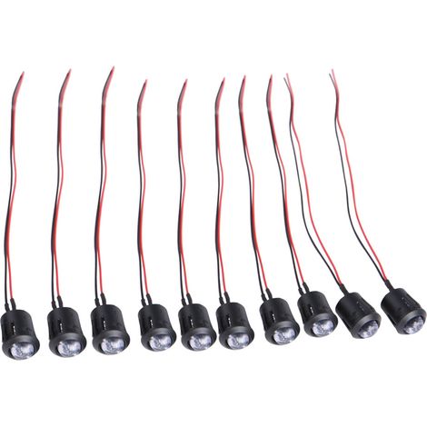 10 Vorverdrahtete 12v 10mm Leds, Ultrahelle Leuchtdioden, Klare Wasserreflektierende Glühbirnen (05)