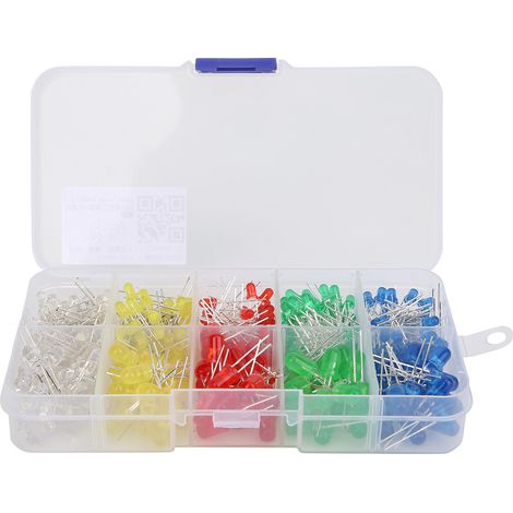 Set Mit 300 Led-leuchtdioden (3 Mm Und 5 Mm) – Rot, Grün, Blau, Gelb, Weiß