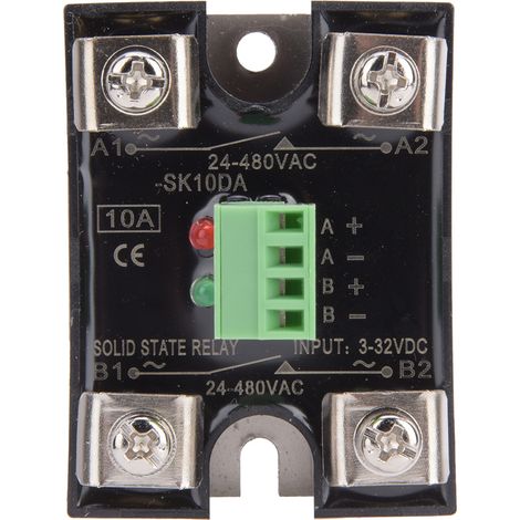 Zweikanaliges Halbleiterrelais, Gleichstromsteuerung, Einphasiger Wechselstromausgang Ssr 24-480vac 10a (berm-sk10da)