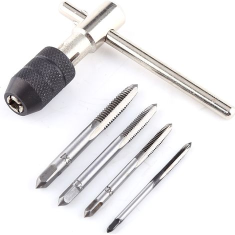 Gewindebohrfutter Mit 4 Geraden Gewindebohrern M3/m4/m5/m6
