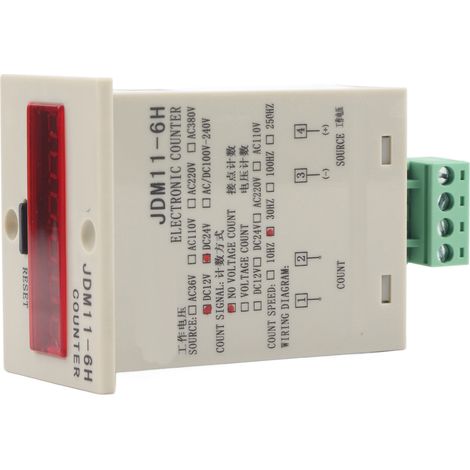 Jdm11-6h Elektronischer 6-stelliger Led-zähler, Ac/dc 12v Digitalzählerrelais Mit Digitalanzeige