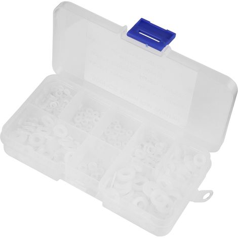 500 Nylon-flachscheiben M2 Bis M6, Sortimentsset Mit Box (weiß)