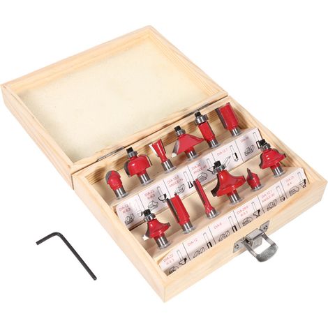 12-teiliges Set 8-mm-hartmetall-fräser Für Die Holzbearbeitung Mit Holzkoffer