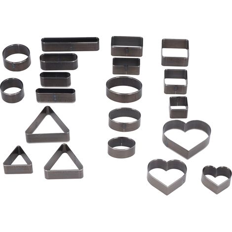 20-teiliges Stanzformen-set Aus Kohlenstoffstahl Für Leder, Runde, Quadratische Und Herzförmige Formen
