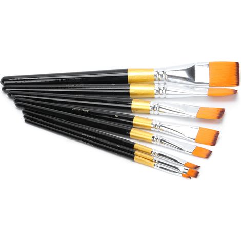 Set Mit 8 Nylonborstenpinseln Für Acryl- Und Aquarellmalerei