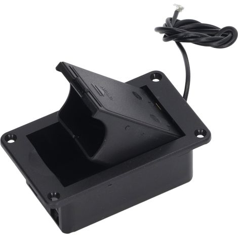 Isoliertes 9v-batteriefach Für Bassgitarre Und Ukulele Mit 2-adrigem Kabel, Schwarz