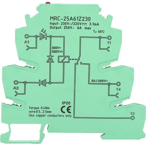 Sps-steuerrelais Mrc-25a61z230, Schnittstellenmodul 230 V Ac/220 V Dc, 1 Öffnerkontakt + 1 Schließerkontakt Für Automatisierung