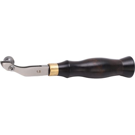Verstellbarer Lederahle Aus Edelstahl Mit Holzgriff Und Spiegel – 1,5 Mm Kantenformer Für Diy-lederarbeiten
