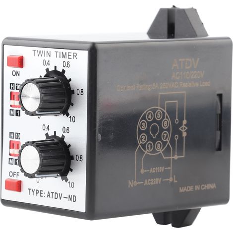 Atdv Nd Einstellbarer Zeitschalter, Mehrteiliges Zeitrelais 110 V/220 V Wechselstrom