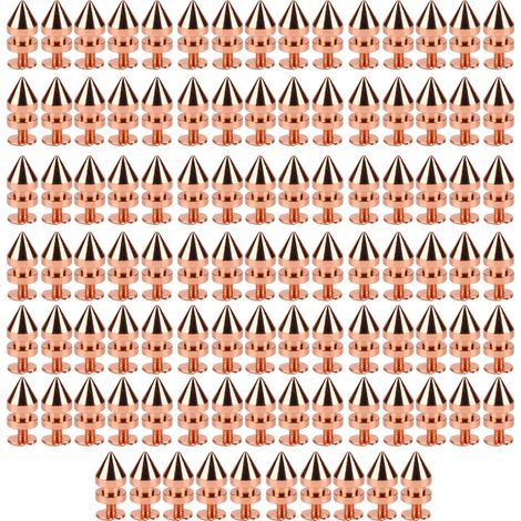 100 Sets Hochharte, Roségoldene Kegelspitzen-schraubnägel Für Kleidung, Taschen, Schuhe, Heimwerkerprojekte, 8 X 13,5 Mm