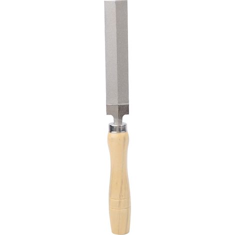 Diamantförmige Feile Aus Metall Und Glas Mit Holzgriff Für Gartenarbeiten Und Heimwerkerprojekte (10 Cm)