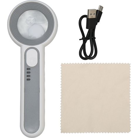 11-fache Handlupe Mit Touch-taste, Wiederaufladbar Und 3 Led-beleuchtungsstufen Für Präzises Arbeiten Und Lesen