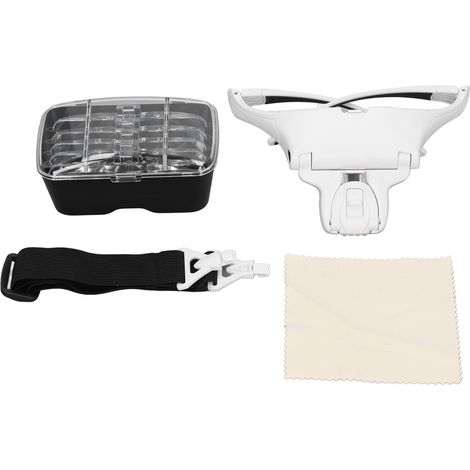 Led-kopflupe Mit Austauschbaren Linsen (1,0x Bis 3,5x), Einstellbarem Warmen/kalten Licht, Ergonomischem Kopfband Für Präzises Arbeiten