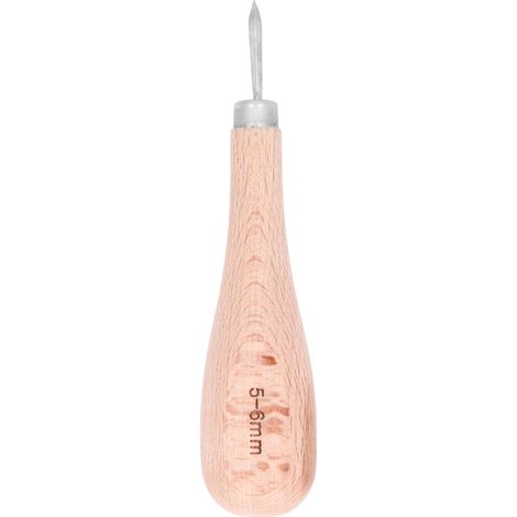Rautenförmiger Lederahle Aus Stahl, 5-6 Mm Buchenholzgriff, Diy-lederbearbeitungsbohrer