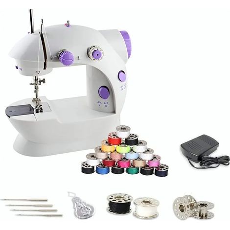 Mini-nähmaschine Mit Led-beleuchtung, Batteriebetrieben, Für Kinder Und Anfänger, Edelstahl, Für Zuhause Und Unterwegs, Us-stecker