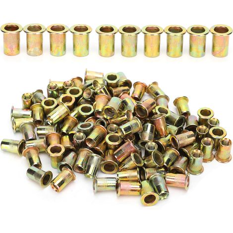 200 Stück M6 Gewindeeinsätze Aus Verzinktem Stahl, Industriebedarf Und Hochbelastbare Befestigungselemente.