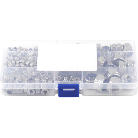 165-teiliges Sortiment An Selbstsichernden Muttern, Nylon, Edelstahl Ss304, M3, M4, M5, M6, M8, M10, M12