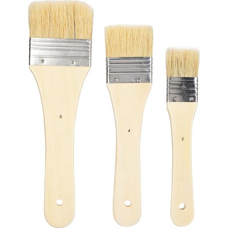 3-teiliges Set Langstieliger, Breitblättriger Pinsel Für Acryl- Und Ölmalerei – Künstlerbedarf
