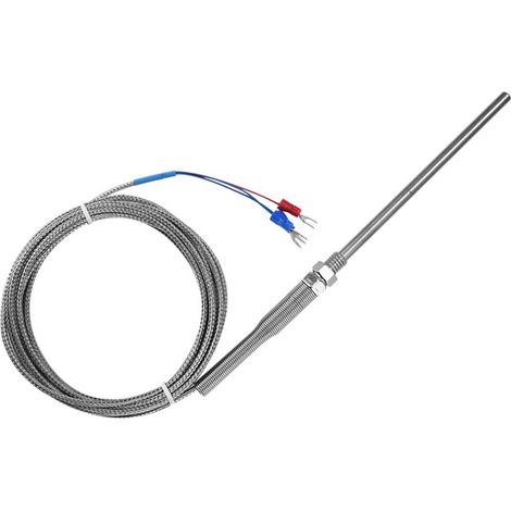 Pt100-platin-temperaturfühler, 100 Mm, Mit 0-400℃-sensorkabel Und M8-gewinde (3 M)