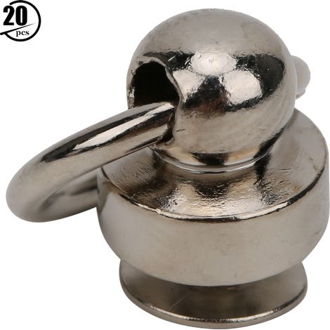 20 O-ring-knopfnieten, 9 Mm, Messing, Für Lederverarbeitung, Silber