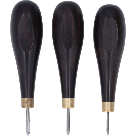 3-teiliges Ahlenset Für Lederpolsterarbeiten, Griff Aus Rotem Sandelholz, Diy-nähwerkzeug Für Lederarbeiten, Robuste Eindringtiefe 3 Mm, 4 Mm, 5 Mm