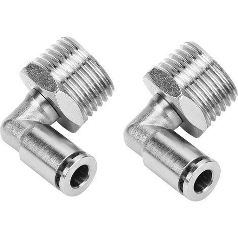 Stück 6 Mm Vernickelte Kupfer-schnellkupplungen Für Pneumatik + 90°-winkelstück Mit Bspp-außengewinde (1/2")