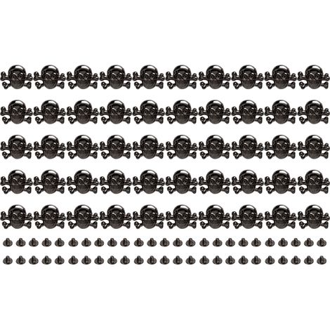 50 Sets Gotische Totenkopfnieten, Diy-nietzubehör Für Schuhe Und Gürtel In Silber Und Schwarz