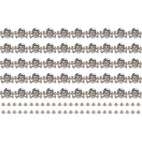 50 Sets Gotische Totenkopfnieten, Diy-nietenzubehör Für Schuhe Und Gürtel In Silber